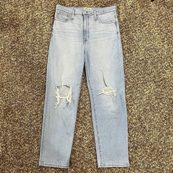 Madewell The Perfect Vintage Straight Jean Ripped Edition Grandbay Wash size 30 - Picture 2 of 7
